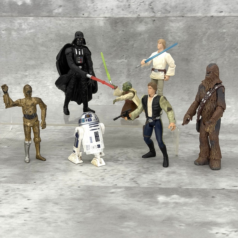 Star Wars Luke, Han Solo, C-3PO, R2-D2, Chewbacca Yoda, Darth Vader Lot of 7
